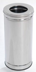 CESTO COM ARO EM ACO INOX